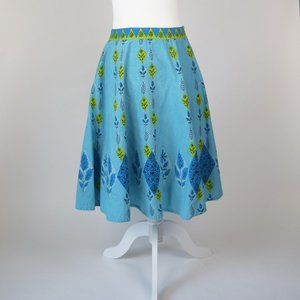 Viola Anthropologie Rare "Blue Jay Skirt" Retro Blue/Teal Skirt Size 2